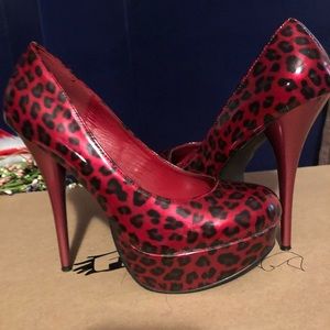 Red cheetah Heels